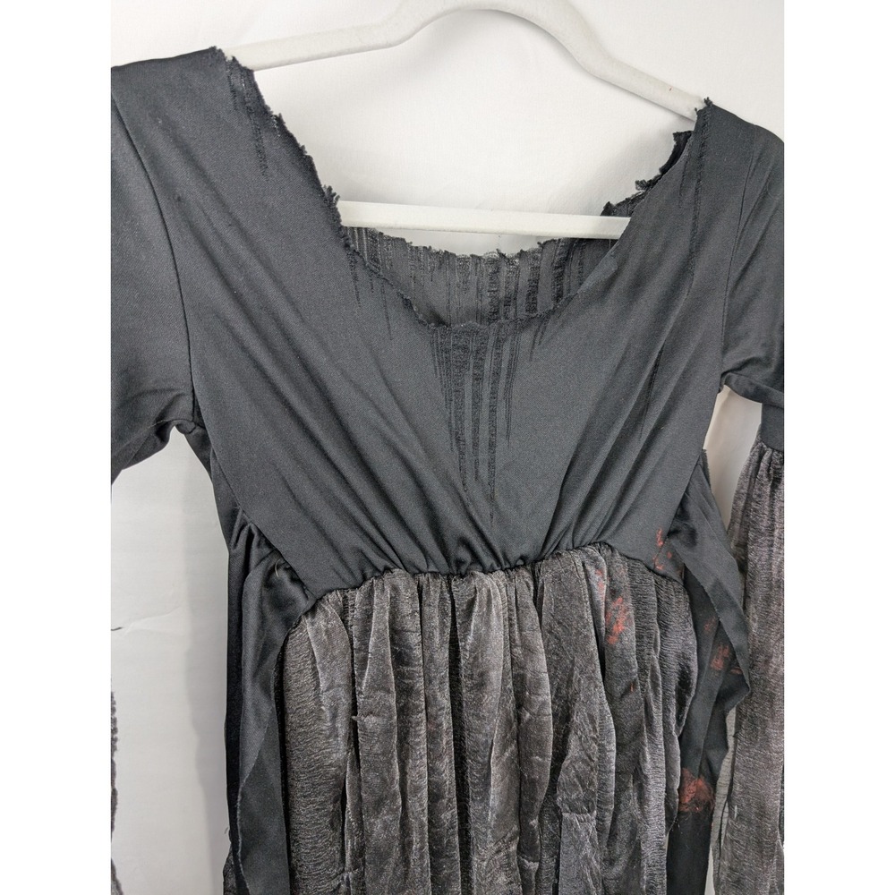 Tattered Whimsigoth Ghostly Fringe Top Size M Black Vampy Witchy Dark Ghostly - Picture 5 of 10